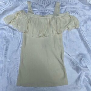 white cream off the shoulder top